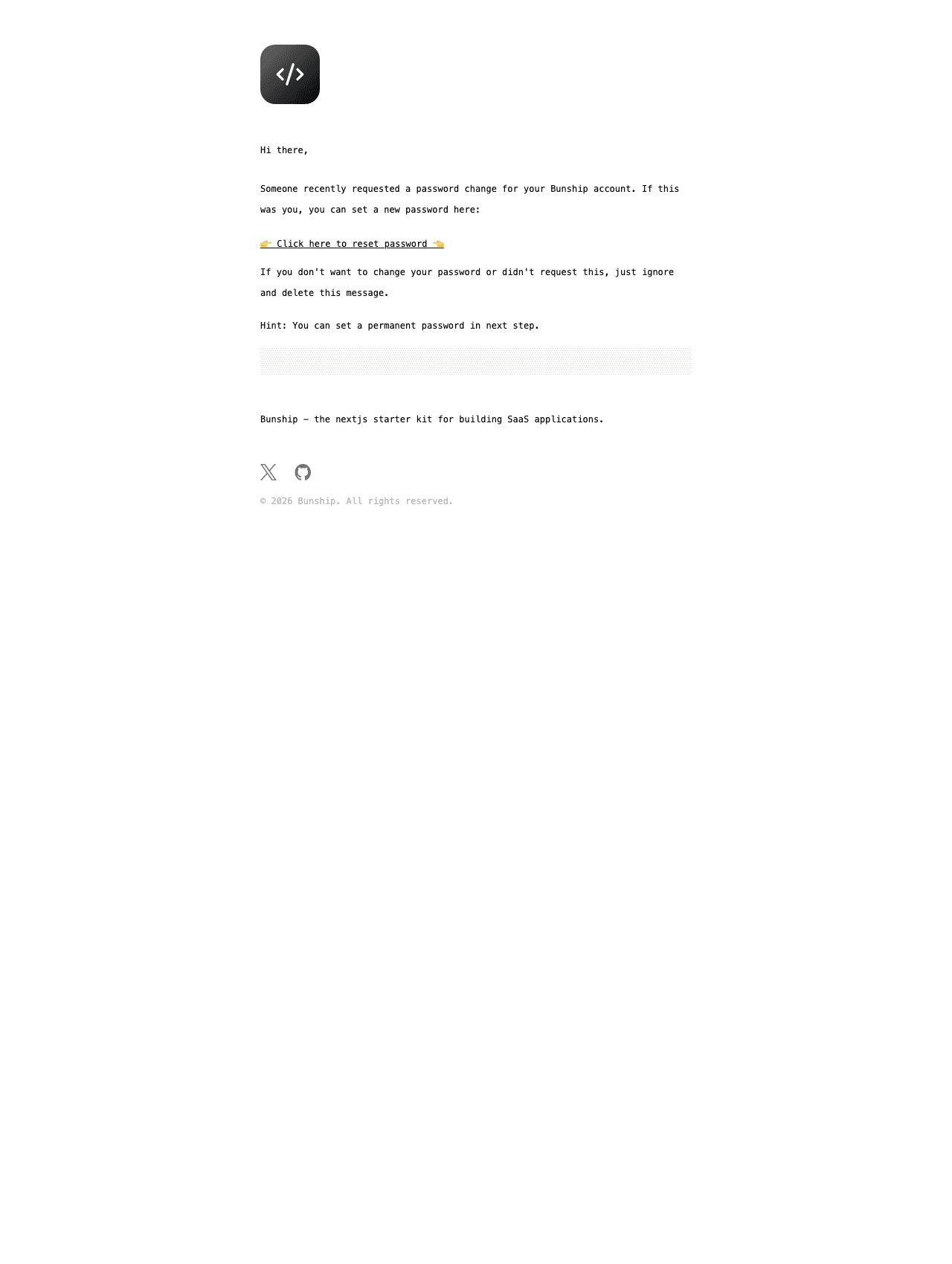 Reset password template